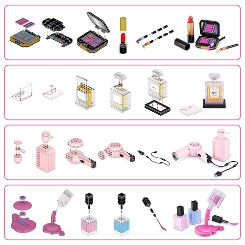 Build-Your-Own Beauty Collection Set - 2 Brick Kits with Hair Dryer & Makeup