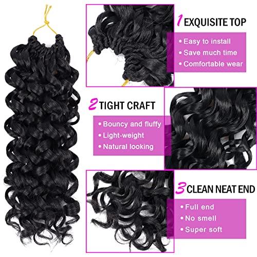 12 Inch Curly Crochet Hair 7 Pack for Black Women - Bouncy Beach Curl Style