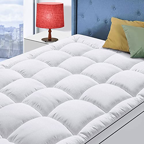 King Size Mattress Topper for Back Pain Cooling Extra Thick Plush Pillow Top with Deep Pocket - White Variation of THIS listing