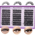 KEYYOU Lash Clusters 3D Effect 231pcs Eyelash Clusters 100D200D 10-18mm D Curl Wispy Lashes Individual Cluster Lashes Natural Volume Soft DIY Lash Extensions (3D-100D200D-D-10-18MIX)
