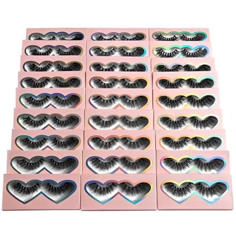3D5D False Eyelashes 15-18mm Includes 3 Styles 27 Pair PACK Mix Cross Fluffy Natural Look Luxury Volume Faux Mink Lashes Reusable Strip Lashes, Mulitpack