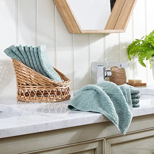 Tommy Bahama- Washcloth Set, Highly Absorbent Cotton Bathroom Decor, Low Linting & Fade Resistant, Oeko-Tex Certified (Northern Pacific Turquoise, 12 Piece)