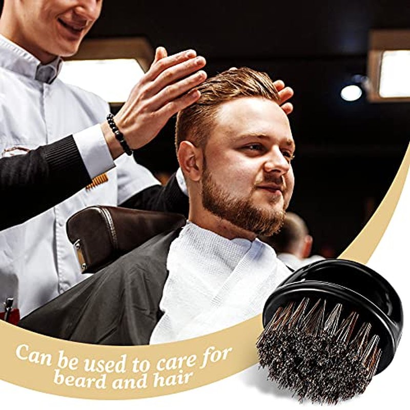 4 Pcs Knuckle Brush for Men Barber Brush, Fade Brushes, Face and Neck Brushes, Mustache and Hair Supplies, Essential Barber Tool for Professional Barbering and Grooming Services(Black and White)