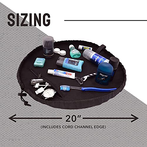 Lay-n-Go Grey Water-Resistant 4-in-1 Drawstring Toiletry Bag - Travel Organizer