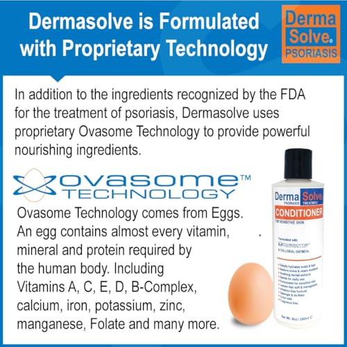 Dermasolve Psoriasis Conditioner 8 Fl Oz Pack of 2 Soothing Anti-Dandruff & Dry Scalp Care