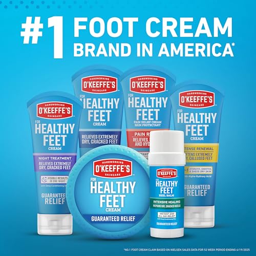 O'Keeffe's for Healthy Feet Intensive Healing Balm; Guaranteed Relief for Extremely Dry; Cracked Feet; Heel Balm that Instantly Fills Dry; Cracked Heels; 2.2oz Balm Stick, (Pack of 2)