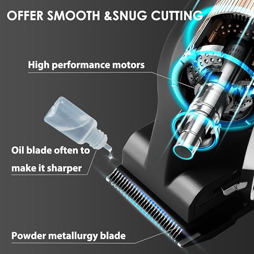 KEMEI 2290 Black Hair & Beard Clipper with T-Blades, LCD Display, 180-Minute Cordless Trimmer