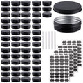 60 Pack Aluminum Food & Candle Storage Cans with Screw Lids, Labels & Markers