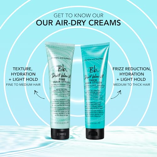 Air Dry Hair Cream for Medium to Thick Curly Wavy Straight Hair - Anti Frizz Styling Leave-In