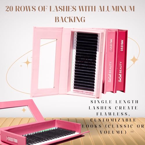 KIARA SKY LASH Premium Cashmere Easy Fan Lash Extensions | Soft Semi-matte natural finish | Fans like Butter | For Professional Eyelash Extensions Use Only | Black, (D-0.05-13MM)