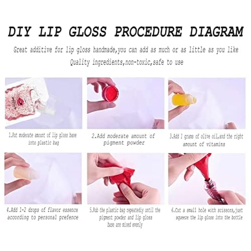 4 Color Glitter Lip Gloss Base Kit, Moisturize Lip Gloss Base Oil Material Lip Makeup Primers for DIY Handmade Making Lip Balms and Lipgloss Set(4 Pack x 20ML)
