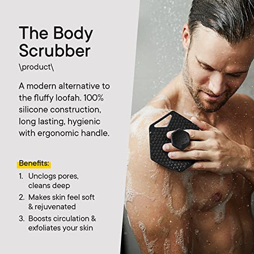 TOOLETRIES The Ultimate Scrubber Set - with 2X Scrubbers & Holders - Silicone Toiletry Organizer, Shower & Bathroom Accessory - Features Silicone-Grip Technology, Removable & Reusable - Charcoal