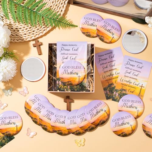 Christian Inspirational Compact Mirror Set - Religious Gifts for Mother & Women, Bulk 50 Sets