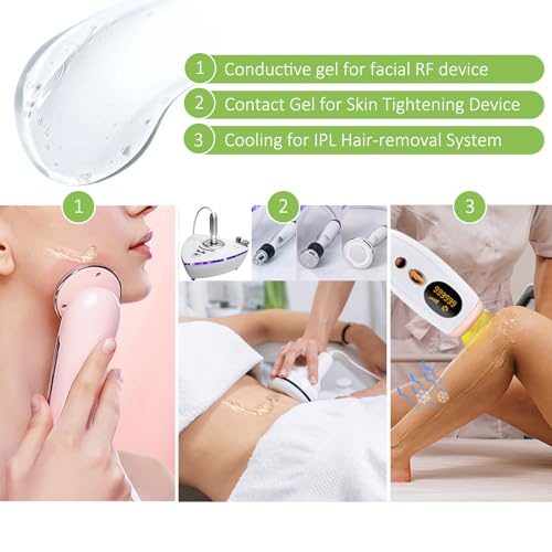 RF Conductive Gel 4 Pack - Hydrating Cooling Primer for Microcurrent and IPL Devices - 3.5 Ounce Pack of 4