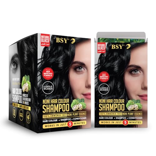 Black Hair Dye Shampoo - Ammonia-Free Permanent Hair Color, 20 Pack