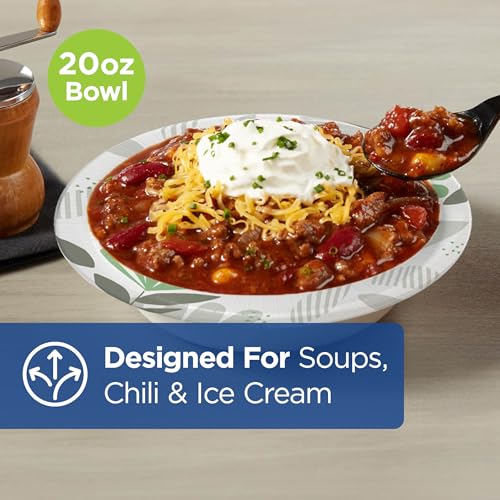 Heavy-Duty 20 oz Paper Bowls Bulk Pack - Compostable, Microwave Safe, for Foodservice