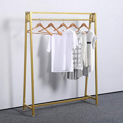 Gold Metal Clothes Rack with Hanging Organizer for Laundry & Display - 47in