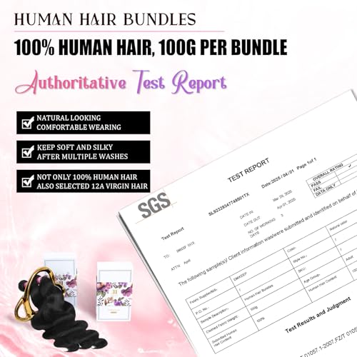 20 Inch Human Hair Bundles Body Wave Natural Color - 100% Virgin Brazilian Raw Hair