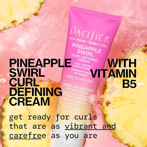 Pacifica Pineapple Curls Curl Cream & Refresher Mist Set 12 Fl Oz for Curly & Coily Hair
