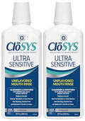 CloSYS Ultra Sensitive Alcohol-Free Mouthwash 32 Oz Pack of 2 - Gentle Oral Care