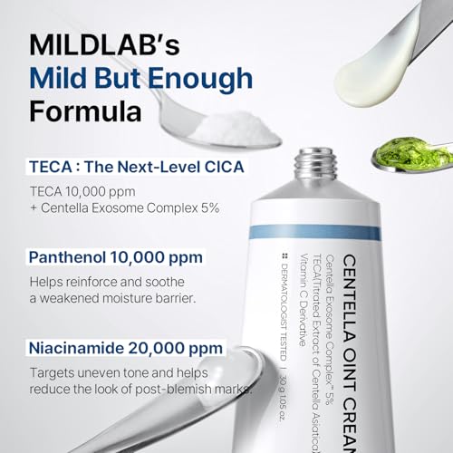 Centella Ointment Cream for Sensitive Skin - Spot & Daily Care with Niacinamide, TECA, Exosome - 30g