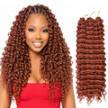22 Inch Crochet Hair Extensions Pack of 6 Ocean Wave Boho Braids - FEILIMEI