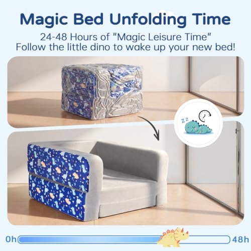 2-in-1 Toddler Travel Bed and Sofa for Kids Ages 25-48 Months