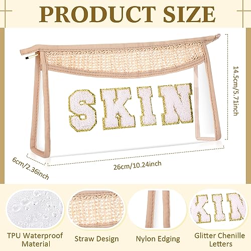 Clear Makeup Organizer Bags Set - Waterproof Nylon & TPU Travel Cosmetic Pouches