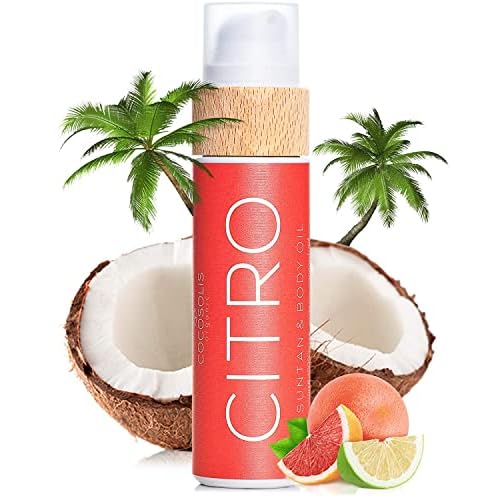 COCOSOLIS CITRO Tanning accelerator - organic tanning oil with vitamin E & citrus scent for a quick, intensive tan - tanning enhancer for a rich chocolate tan - nourishing body lotion
