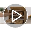 Brown Rustic Bread Box - Fully Assembled Large Wooden Kitchen Storage, Double Layer Design