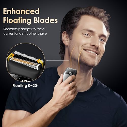 Sonatraxs Charcoal Black Electric Razor for Men, Foil Shaver & Beard Trimmer