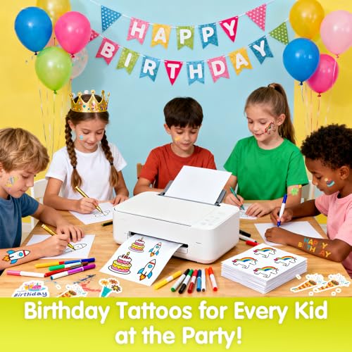 Printable Temporary Tattoo Paper for Inkjet Printer ? 8.5"x11", 15 Sheets ? Custom Tattoo Transfer Paper for Valentines Day Gifts, Kids, Adults, Halloween, Christmas, Party, Festival