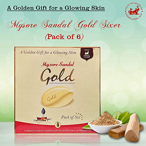Mysore Sandal Gold Soap, 125 Grams Per Unit (Pack of 6)