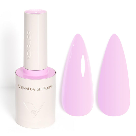 VENALISA Light Purple Gel Nail Polish, 1 Pcs Lavender Gel Polish Pastel Purple Color High Gloss Soak Off U V Nail Manicure Salon and DIY at Home Gifts for Women