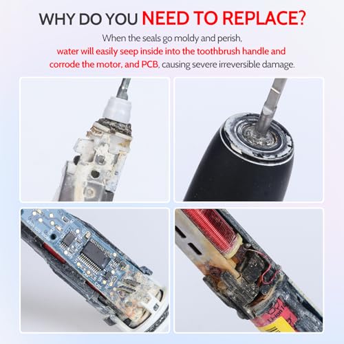 Upgraded Electric Toothbrush Metal Shaft Link Rod with Rubber Seal for Philips HX Series