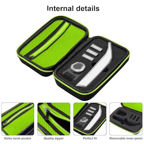 LinMei Travel Trimmer Case Compatible with One Blade QP6510/70 QP6520/70 Pro Wet Dry Electric Shaver Hard Portable Storage Carrying Case for Shavers and Accessories
