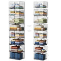 Yociyoga Black 8-Tier Stackable Foldable Closet Organizer Shelves