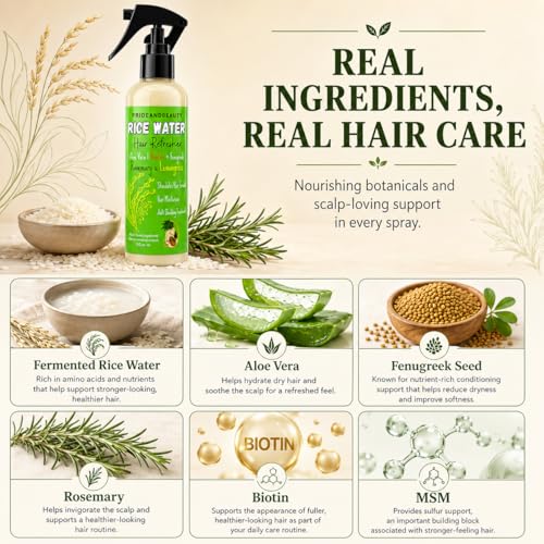 Fermented Rice Water Hair Refresher with Rosemary & Biotin - 12oz - All Hair Types