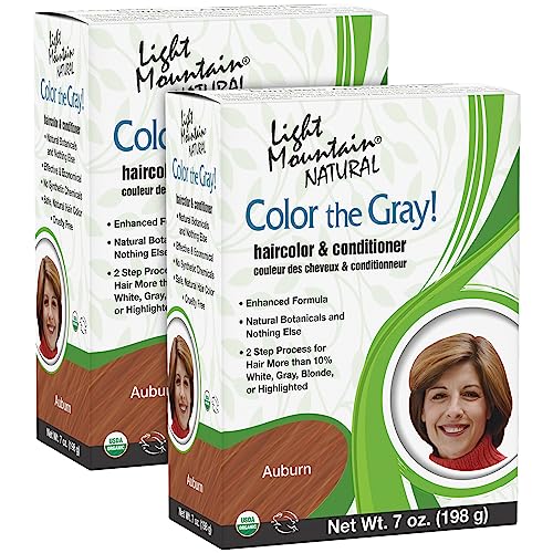 Light Mountain Henna Hair Color & Conditioner 14 Oz Pack of 1 - Auburn Semi-Permanent Hair Dye for Gray & Blonde Hair