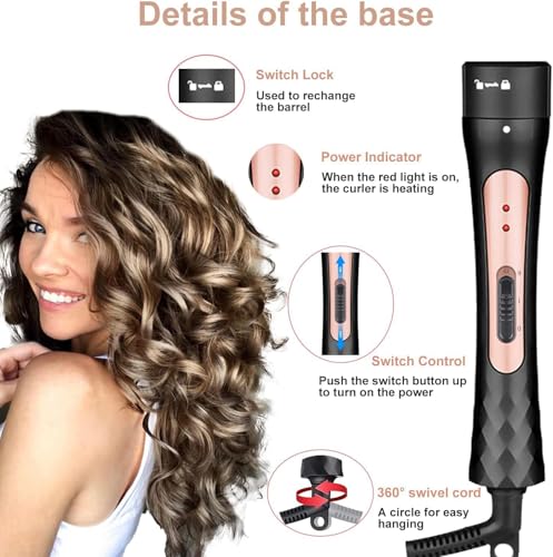 Small 3-in-1 Ceramic Curling Wand Set with 0.35