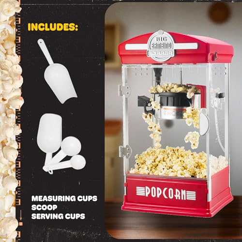 Red Popcorn Machine 4oz Home Theater Snack Maker - Big Bambino