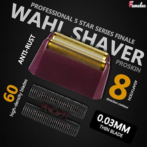Gold 4 Pack Replacement Foil for Wahl Shaver - Compatible with 5 Star Series Finale