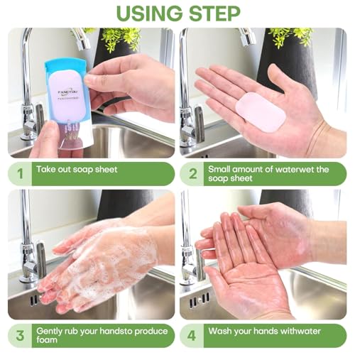 Portable Paper Soap Foaming Hand Soap Sheets for Traveling Mini Disposable Hand Washing Bath Scented Paper (Refill 400 Pack without Box)