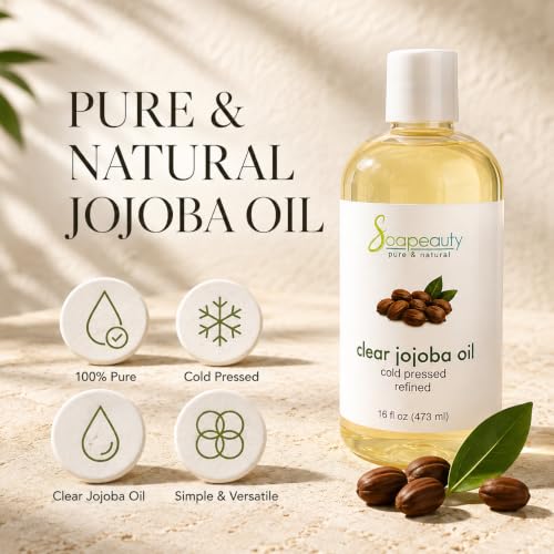 Soapeauty Pure Clear Jojoba Oil 12 fl oz - Moisturizing Skin, Face, Hair & Nails