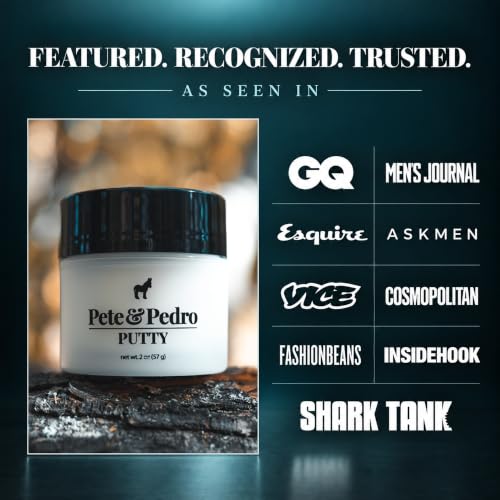 Pete & Pedro Hair Putty 2 oz. - Strong Hold, Matte Finish, Low Shine Styling Clay