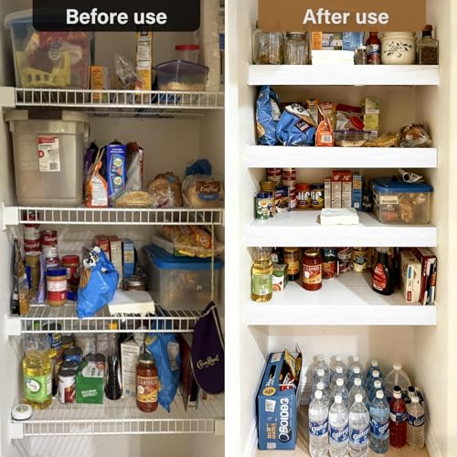 Cliclie Wire Shelf Covers 24"W x 12"D PVC Shelf Liners for Pantry, 5 Pack