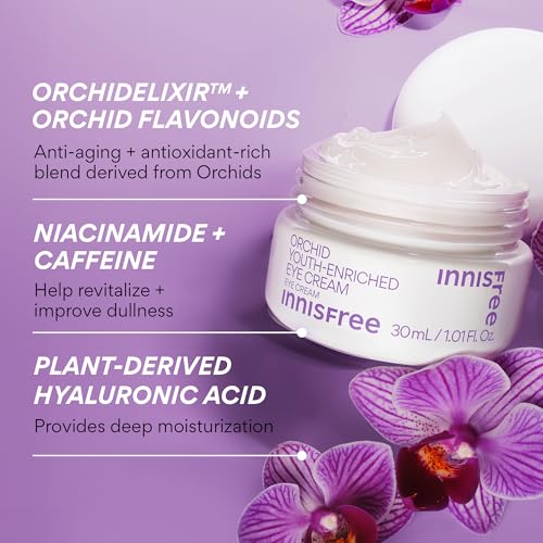 innisfree Orchid Youth-Enriched Eye Cream, Korean Firming Eye Treatment to Smooth Fine Lines