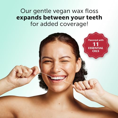 Eco-Dent Vegan Floss Cinnamon 1800ft Pack of 1 - Recyclable, Plant-Based Wax