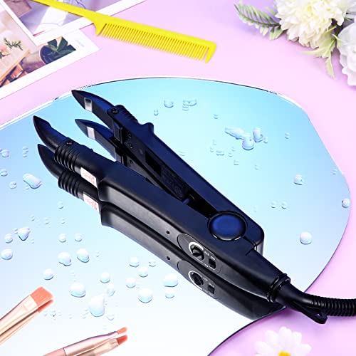 Black Hair Extension Fusion Tool with Keratin Glue Beads - DIY Styling Kit