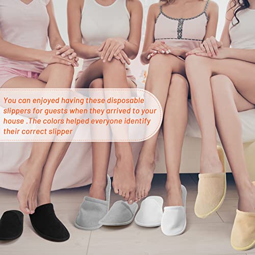 Geyoga 24 Pairs Disposable Slippers for Guests - Large, Multi-Neutral Bulk